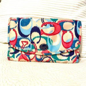 Coach Signature Travel Cosmetic Toiletry Hanging Bag